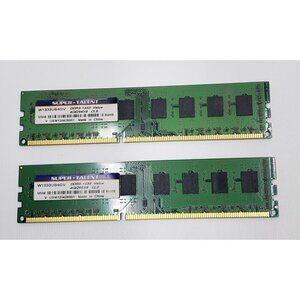 Super Talent W1333UB4GV DDR3-1333 Value 4G/256X8 CL9 Used 2 Pieces